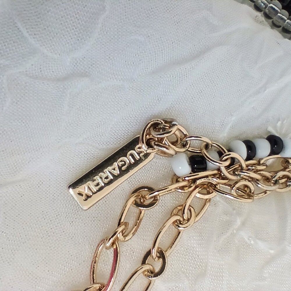 Sugarfix Necklace With Seed Bead And Multi Color Tassel Pendant 31" - Picture 3 of 6
